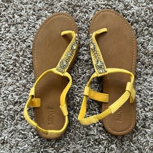 Mixit Yellow Beaded Sandals